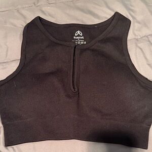 Sunzel Black Ribbed Crop Top and matching ribbed pants